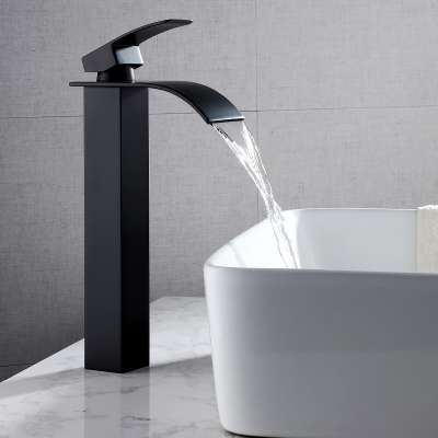 high quality brass material blackened bathroom vessel sink faucet black