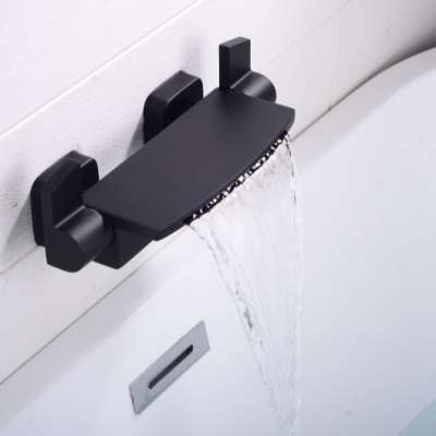 Luxury black color brass waterfall Bathtub tap faucet