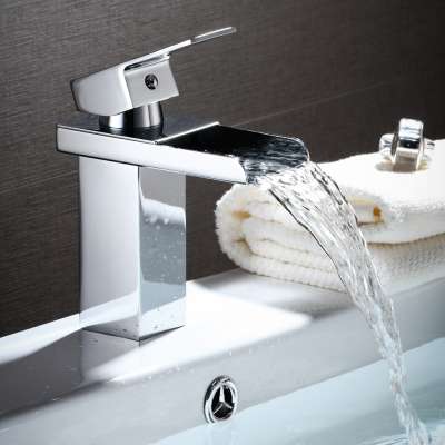 Luxury home high quality brass waterfall bathroom basin faucet