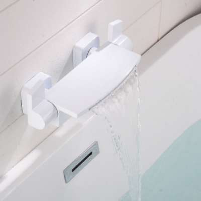 Fashion style White color brass waterfall Bathtub faucet