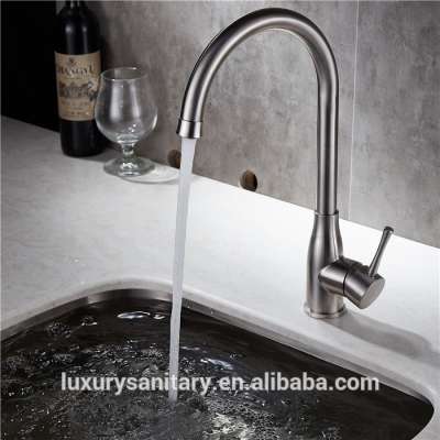 No lead stainless steel 304 material brush nickle kitchen faucet tap