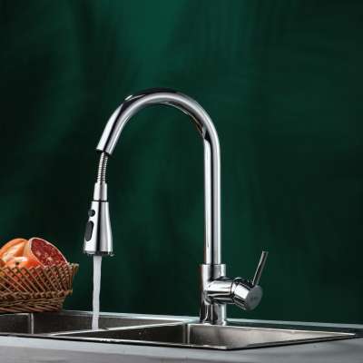 CE approved high quality brass pull out kitchen faucet