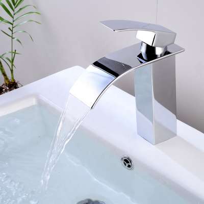 Luxury home high quality brass bathroom waterfall basin faucet